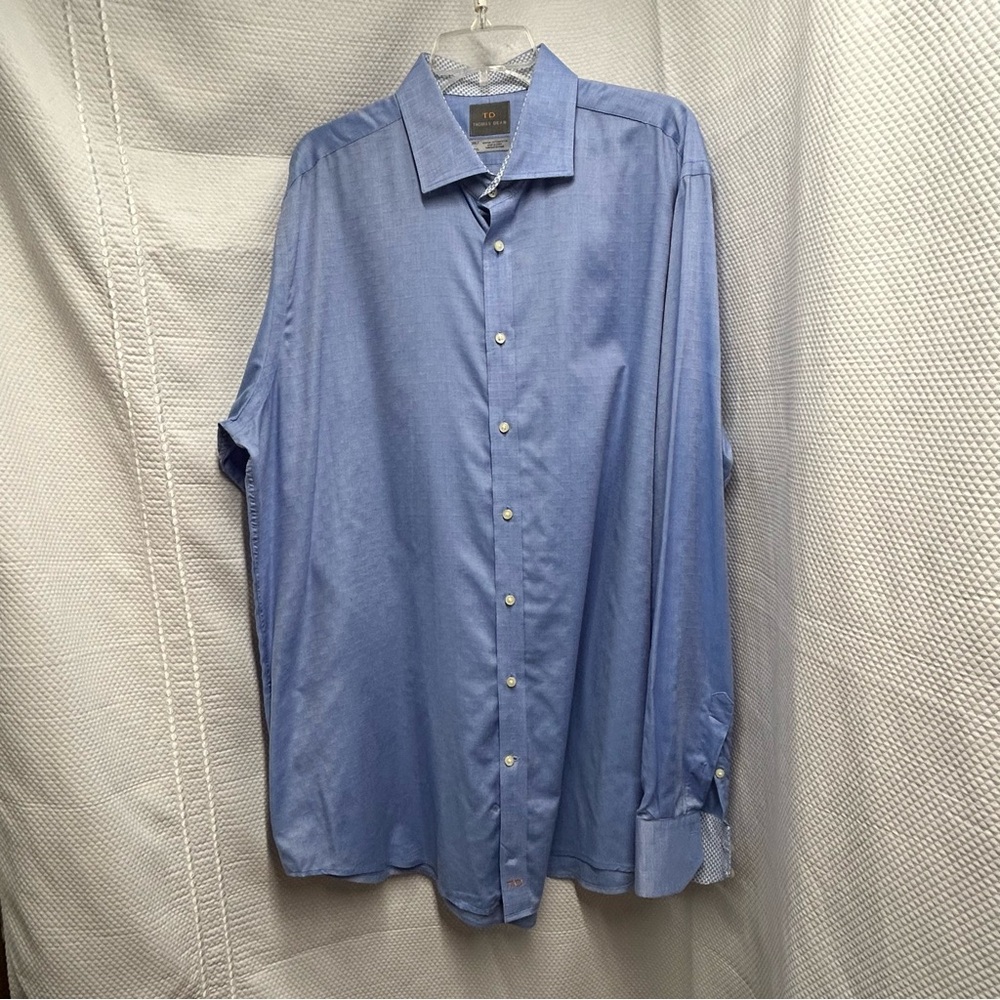 Thomas Dean‎ Blue Dress Shirt Classic Design